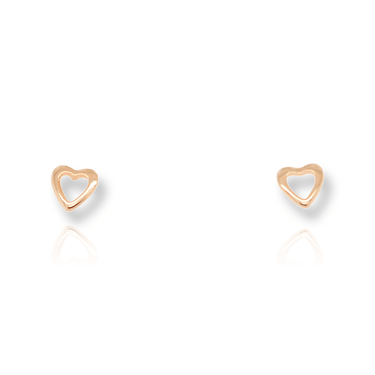 Gold Heart Stud Earrings